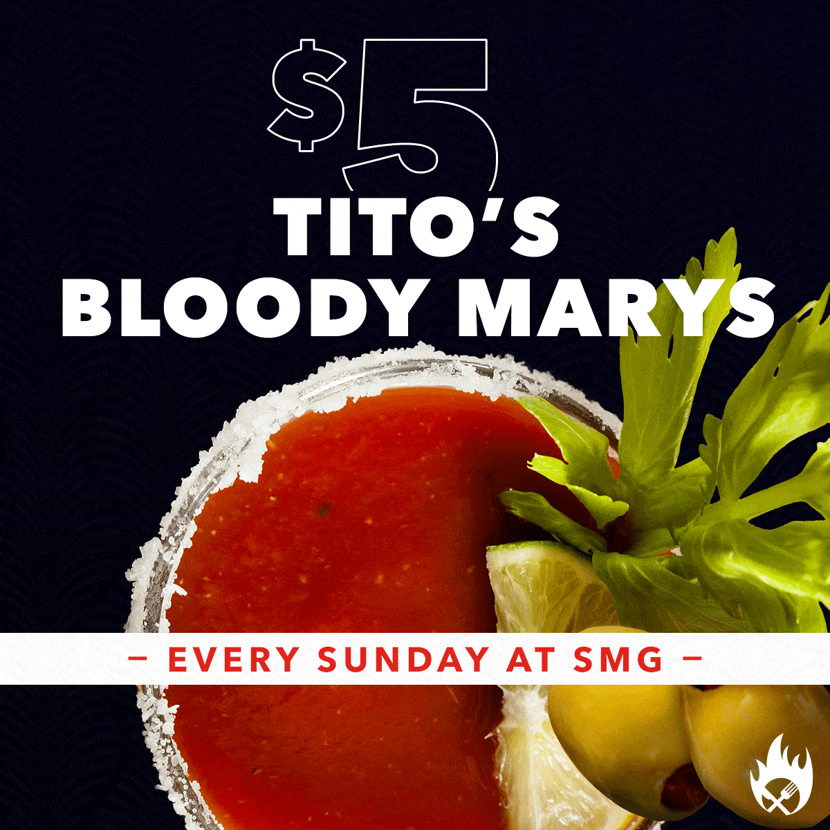 😋 5 Bloody Marys + Brownie Sundaes Today And Every Sunday! Studio
